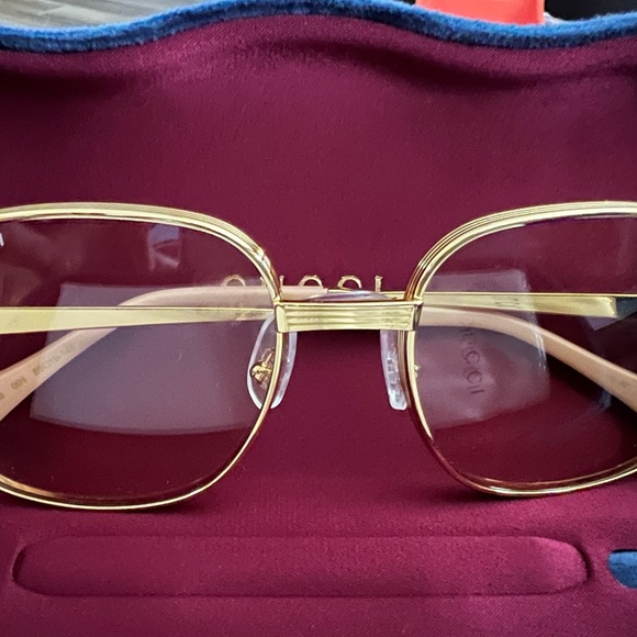 Authentic Gucci Gold Glasses Size 55 - Picture 1 of 3